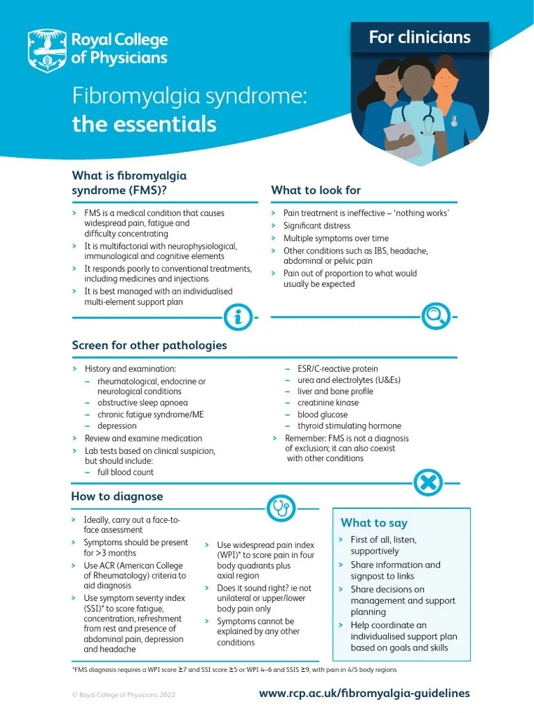 Information Sheet For Clinicians 0 PDF Fibromyalgia Symptoms