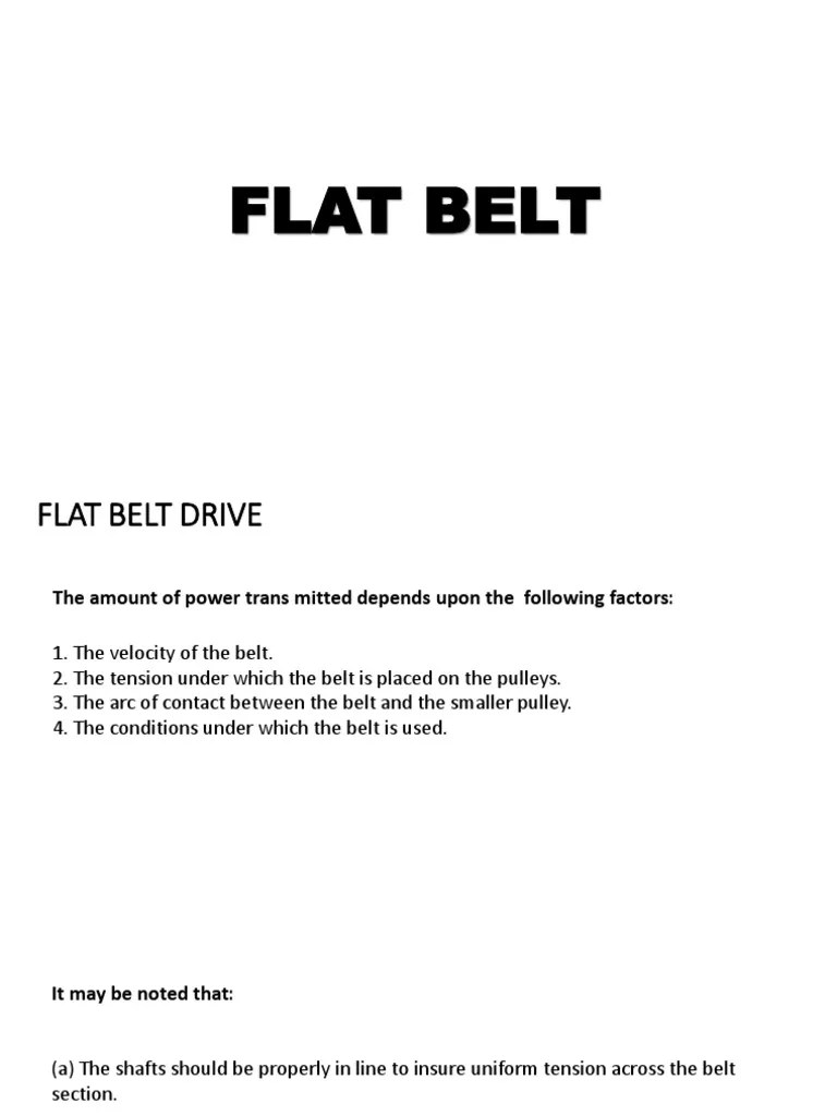 Flat Belts PDF Belt (Mechanical) Mechanical Engineering