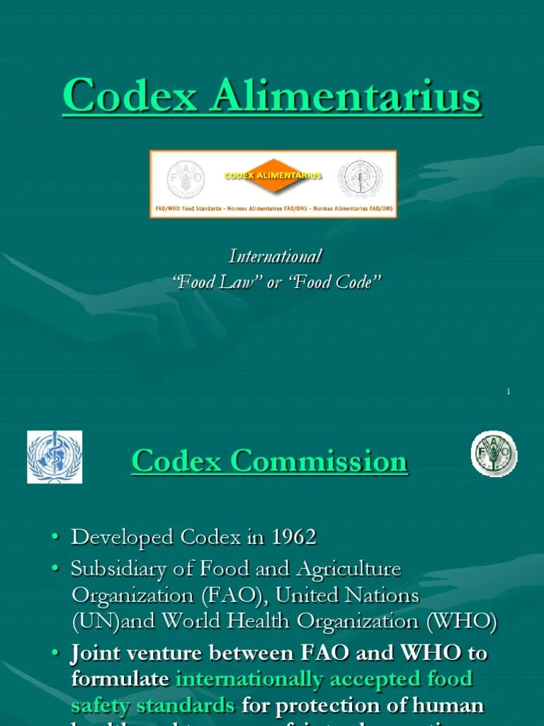 Codex Alimentarius Foods World Health Organization