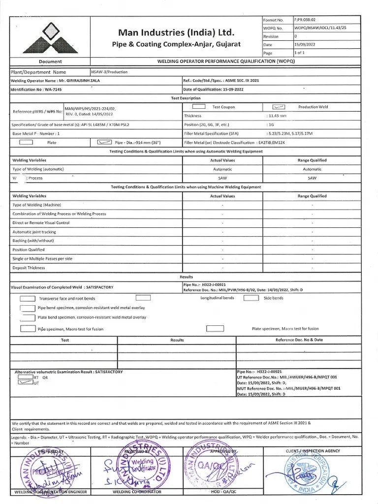 Giriraj (SAW) Qualification PDF