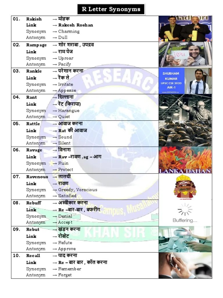 R Letter Synonyms A Comprehensive List of Synonyms and Antonyms for