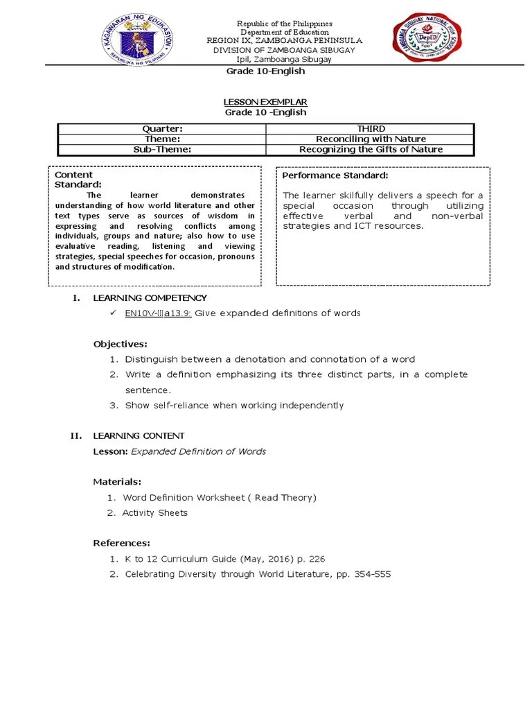 Expanded Definition of Words PDF Word Definition