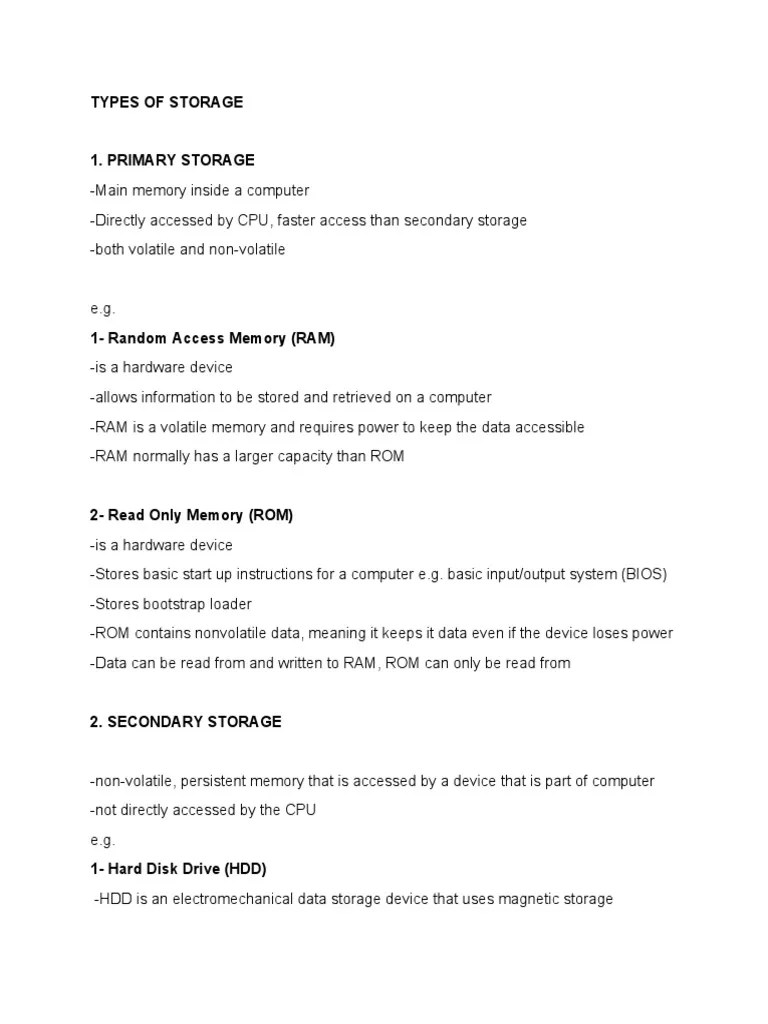 Understanding Computer Storage A Comprehensive Guide to Primary