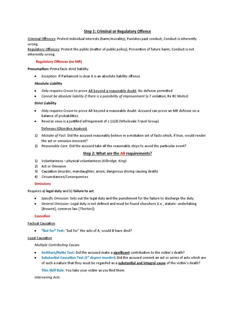 Crim Law Fact Pattern Framework PDF Causation (Law) Burden Of Proof (Law)