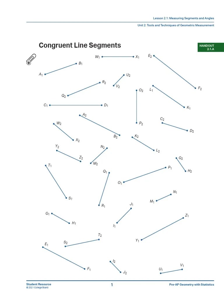 Line Segments Worksheet PDF Geometry