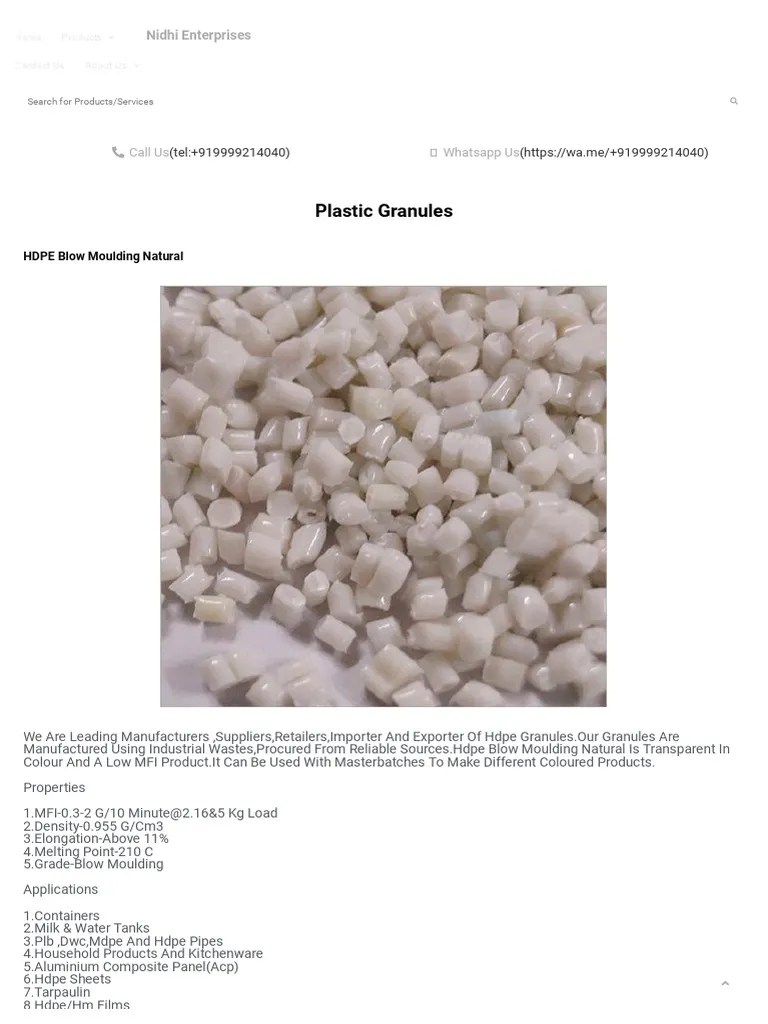 HDPE Granules PDF Polyethylene Plastic