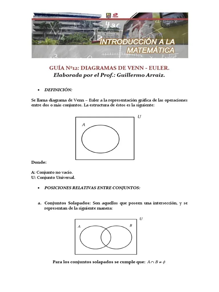 Diagramas de Venn - Euler | PDF | Conjunto (Matemáticas) | Conceptos