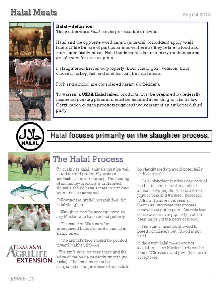 The Halal Process Guidelines for Proper Slaughter of Meat According to Islamic Law PDF
