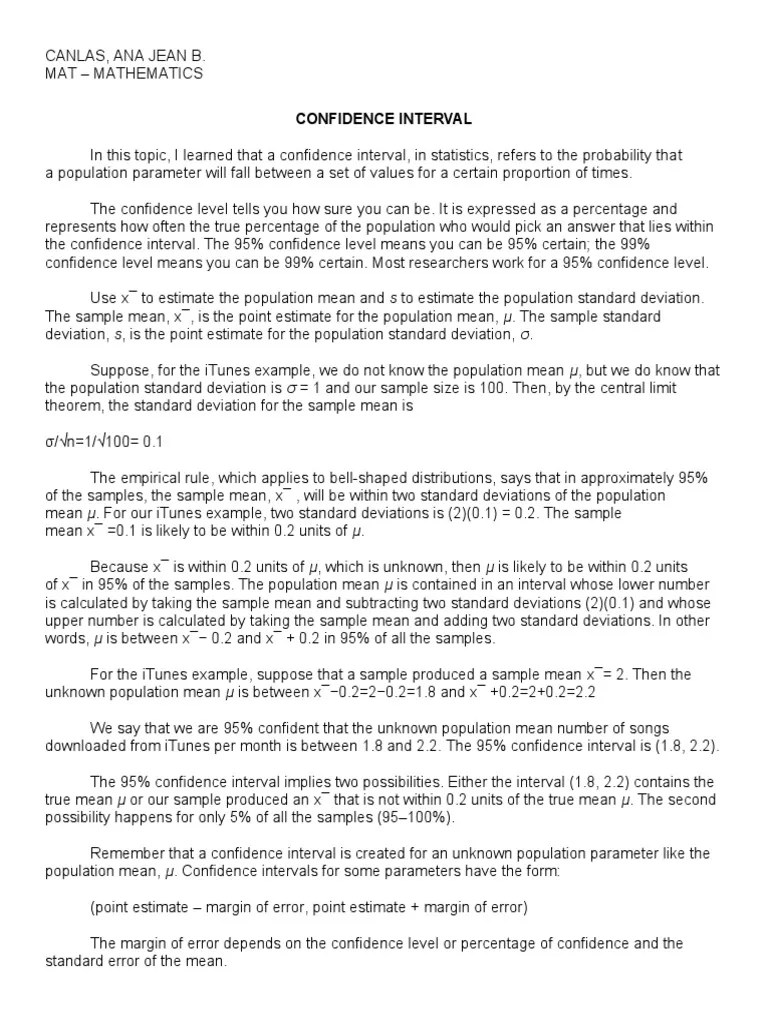 Calculating Confidence Intervals A StepbyStep Explanation of How to