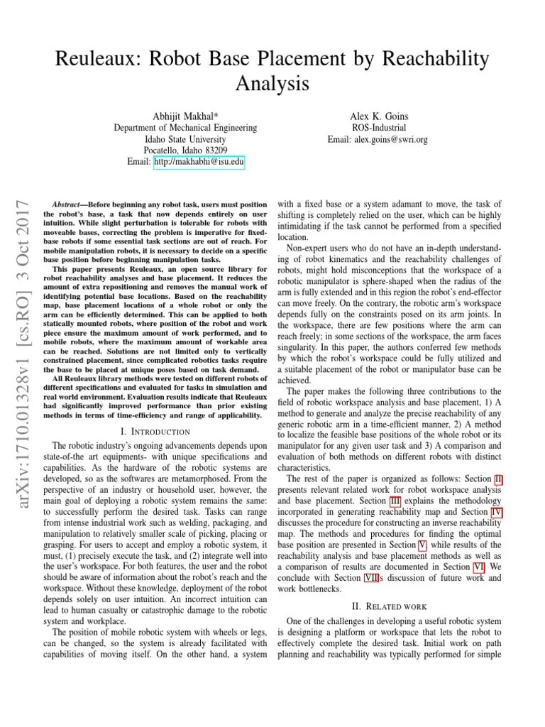 Abhijit Makhal, 2017. (ArXiv) Reuleaux Robot Base Placement by Reachability Analysis PDF