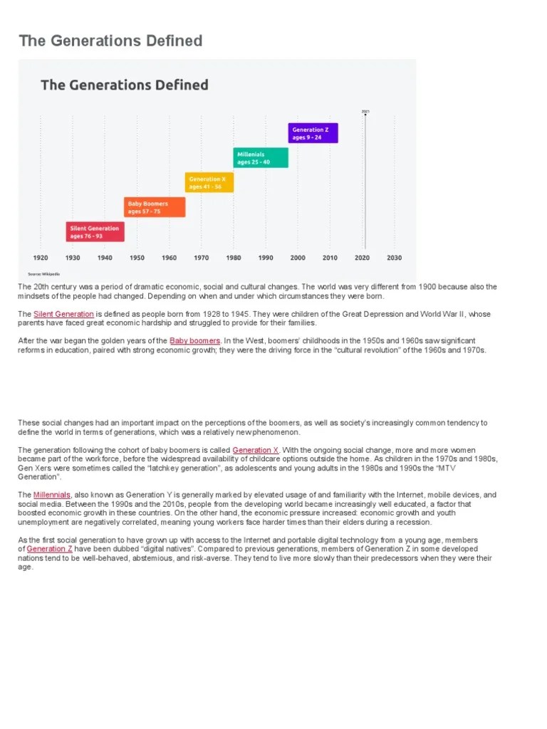 The Generations Defined PDF