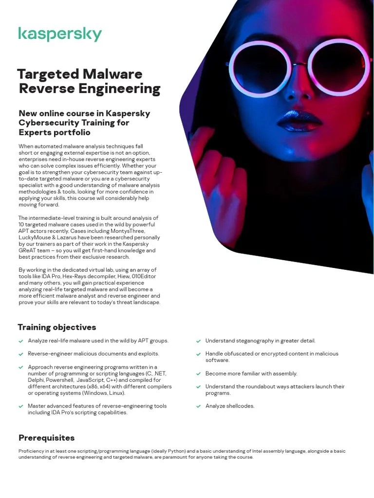 Kaspersky Cybersecurity Training Leaflet Online Targeted Malware 