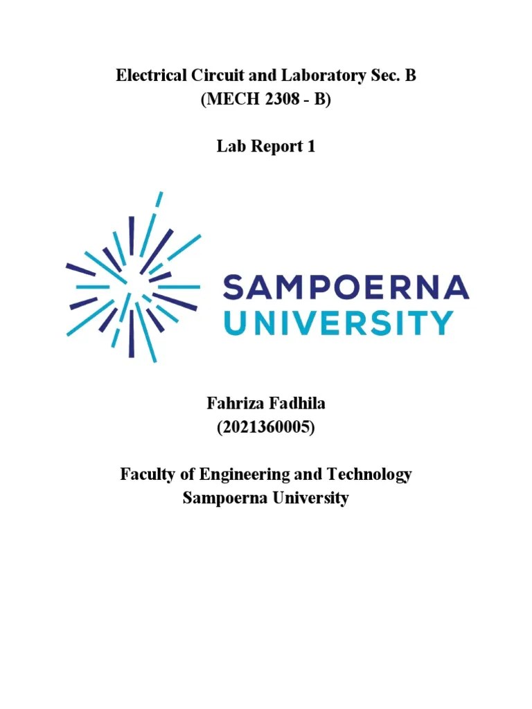 Electrical Circuit Lab Report 1 PDF Resistor Electrical Resistance And Conductance