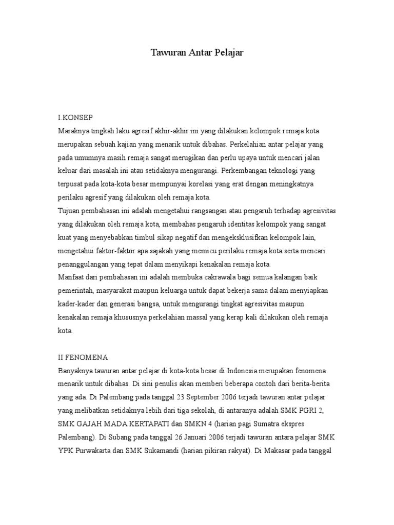 Contoh Teks Diskusi Anti Tawuran Beserta Strukturnya