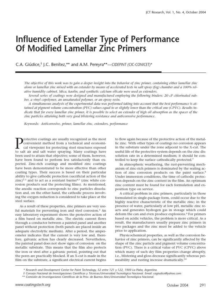 Giúdice, 2004, Combinational Use of Extenders With Lamellar Zinc PDF