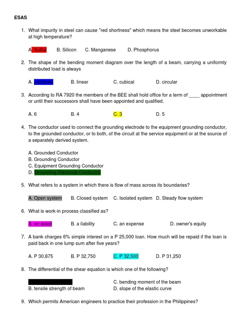 Esas Answer Key | PDF | Young's Modulus | Equity (Finance)