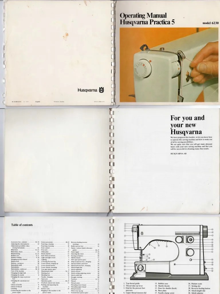 Husqvarna Model 6230 Instruction Manual | PDF | Sewing Machine | Sewing