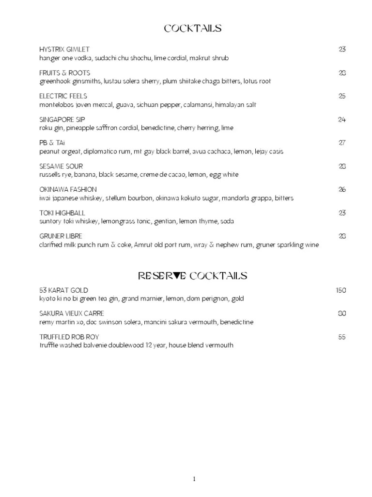 Wine List PDF Scotch Whisky California Wine