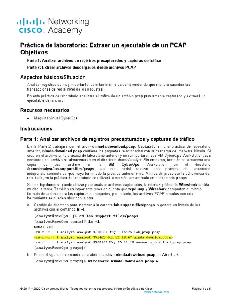 27.2.10 Lab Extract An Executable From A PCAP Download Free PDF