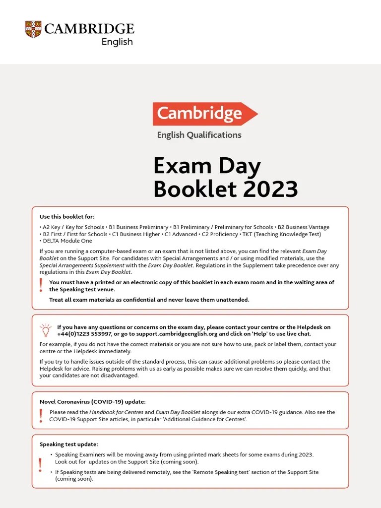 Exam Day Booklet 2023 (3684) PDF Identity Document