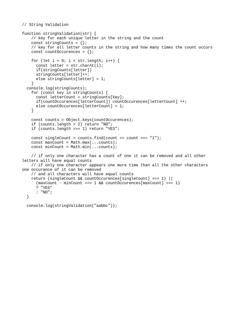 String Validation PDF