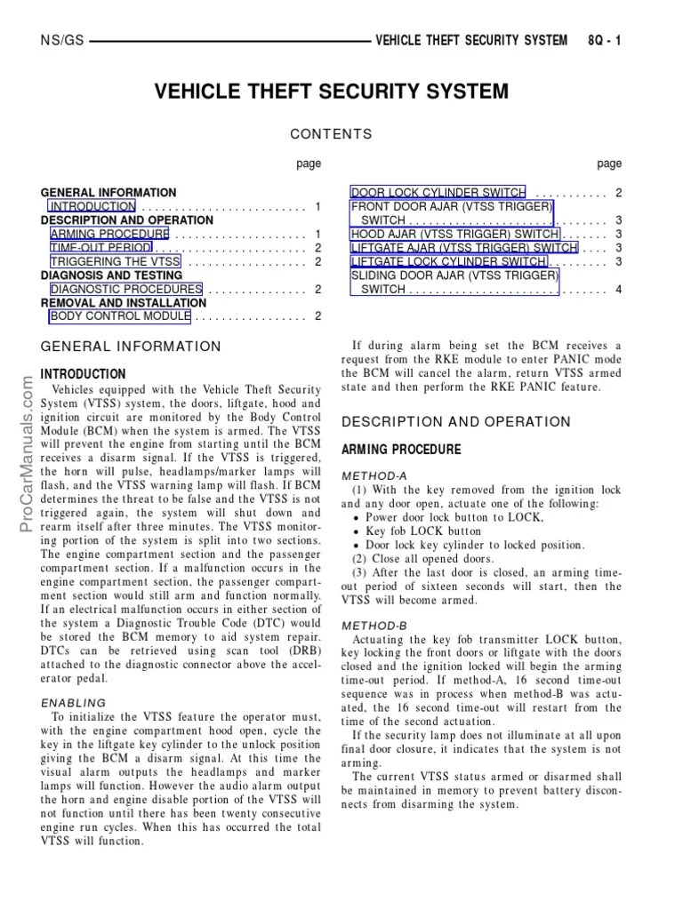 Manual Vehicle Theft Security System PDF Security Alarm