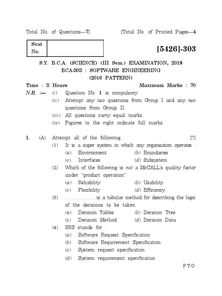 Software Engineering Questions PDF