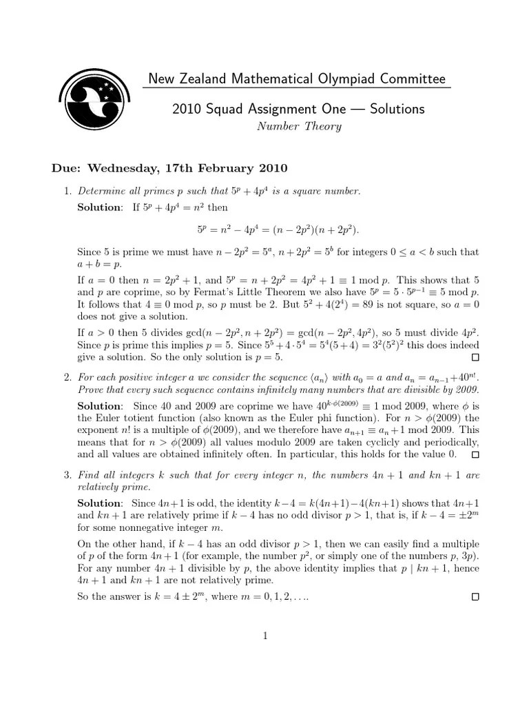 Analysis of Solutions to Problems on Number Theory from the 2010 New