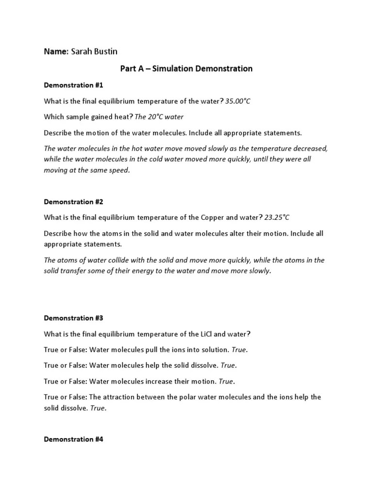 Calorimetry Lab Report PDF Calorie Water