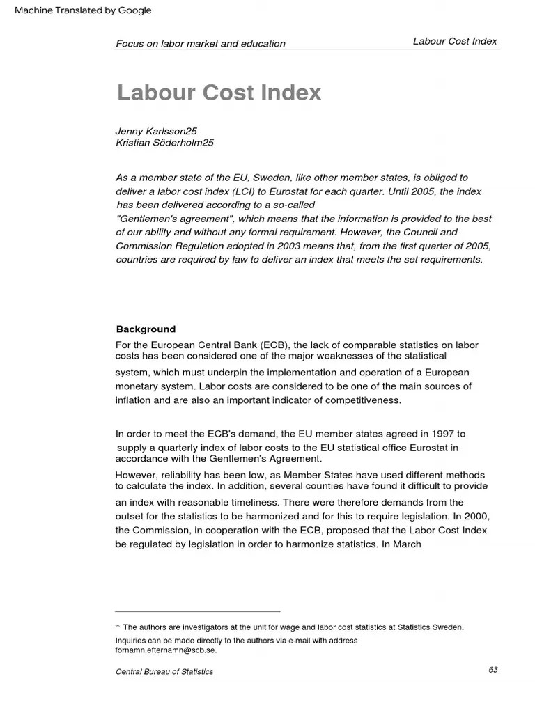 Labour Cost Index PDF