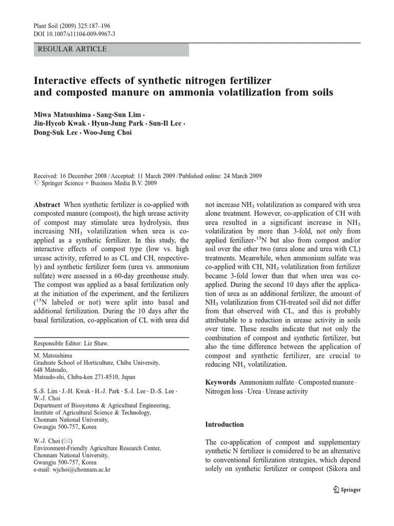 2009 Matsushima Interactive effects of synthetic nitrogen