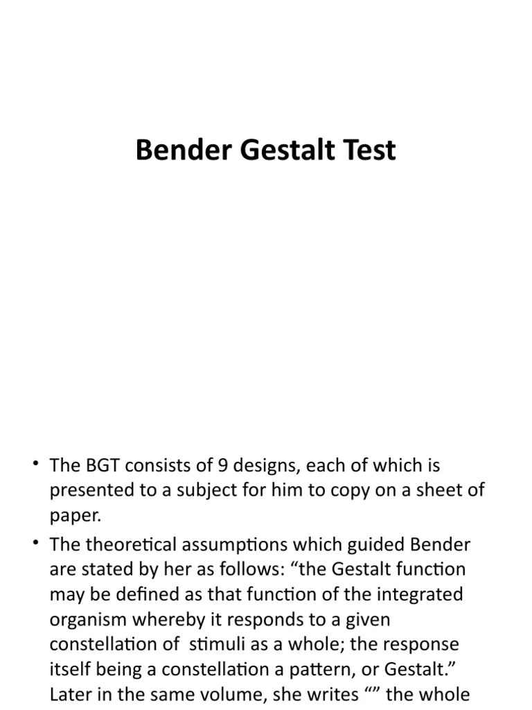 An InDepth Analysis of the Bender Gestalt Test Administration