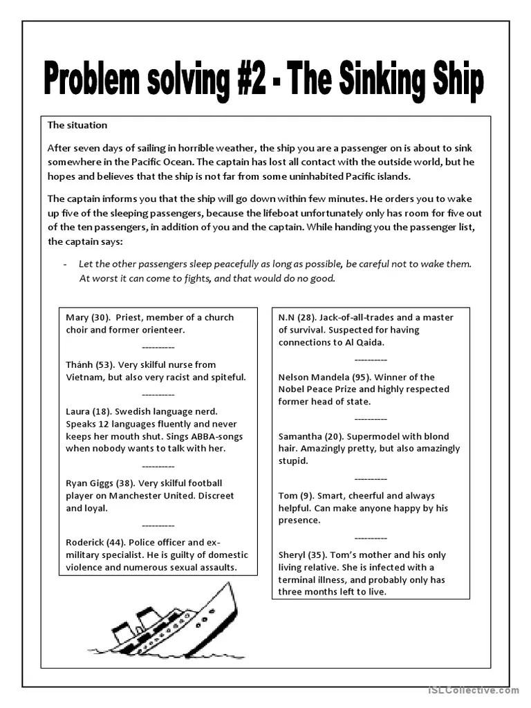 Problem solving 2 The Sinking Ship.pdf PDF
