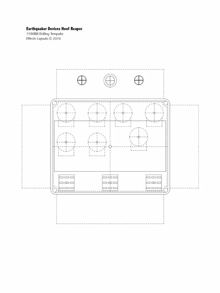 Earthquaker Devices Hoof Reaper Drilling Template PDF | PDF