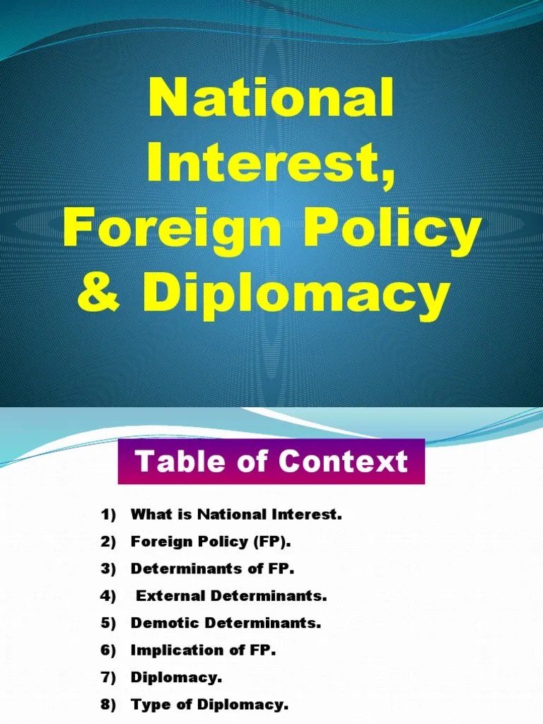 National Interest, Foreign Policy and Diplomacy PDF