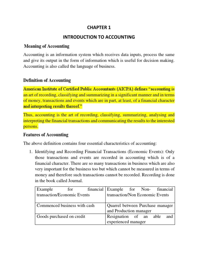 Chapter 1 Introduction To Accounting PDF PDF