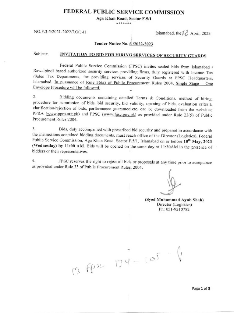 Providing Security Services Bidding Documents Lay Out Requirements and