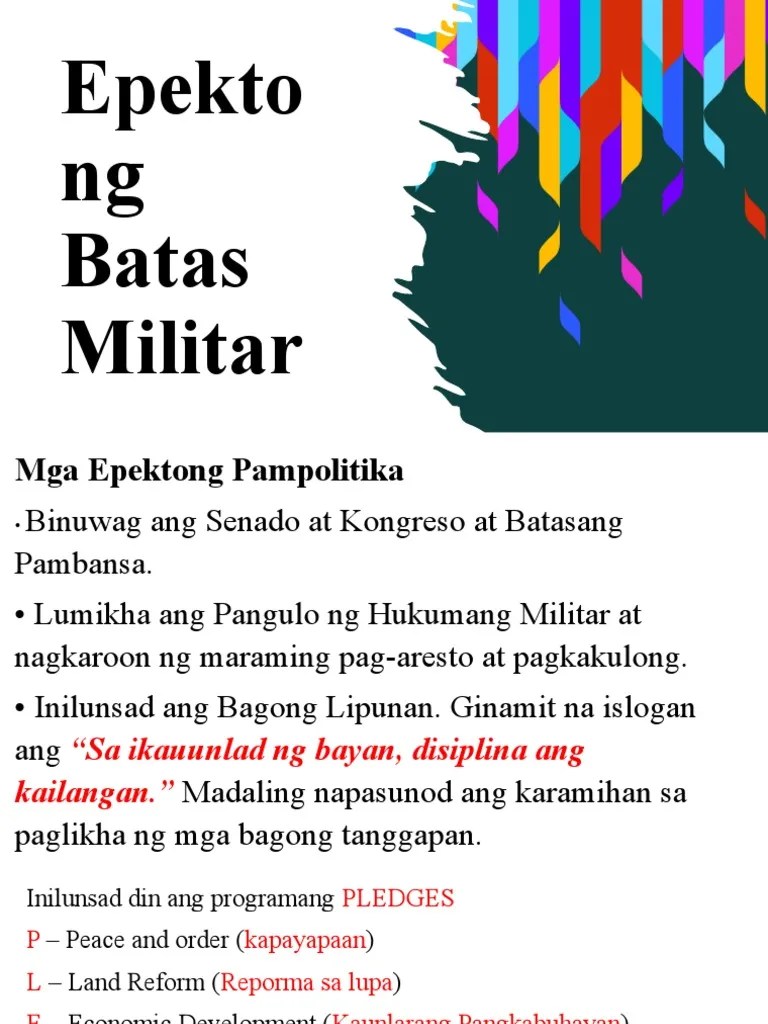 Epekto NG Batas Militar PDF