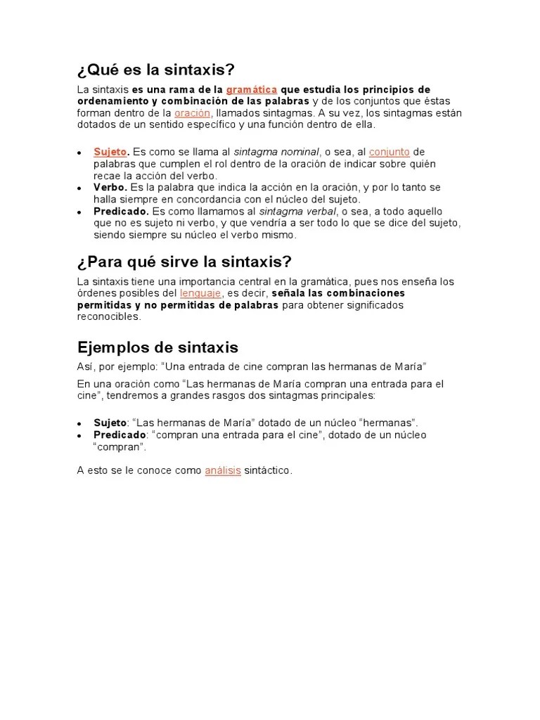 Qué Es La Sintaxis PDF