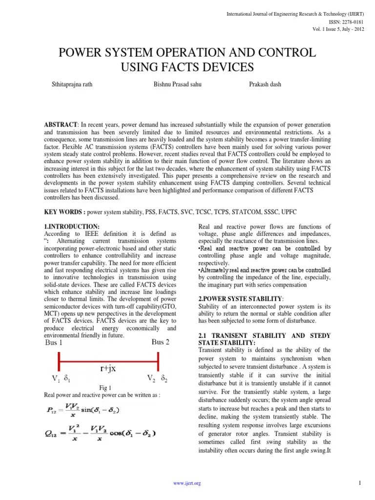 PowerSystemOperationAndControlUsingFactsDevices R1 PDF PDF