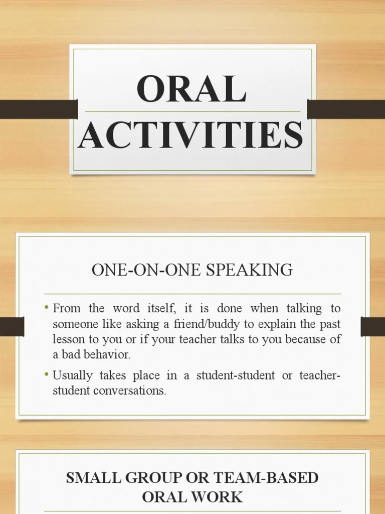 Oral Activities PDF