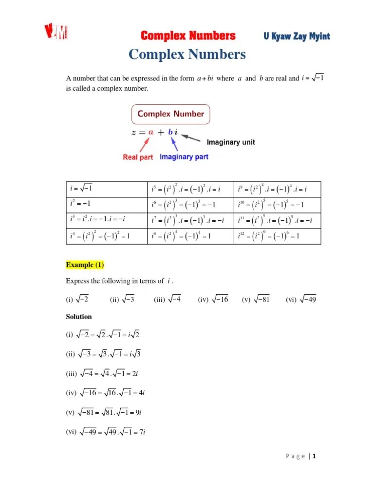 Complex Numbers PDF Functions And Mappings Special Functions