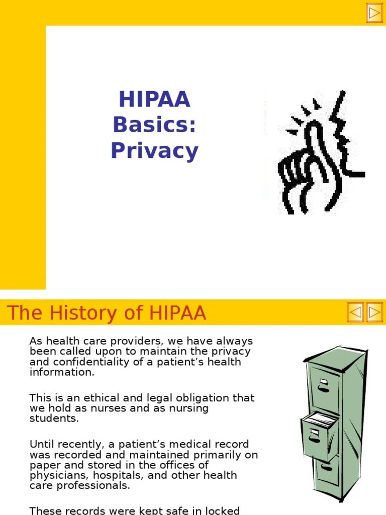 HIPAA Basics Health Insurance Portability And Accountability Act