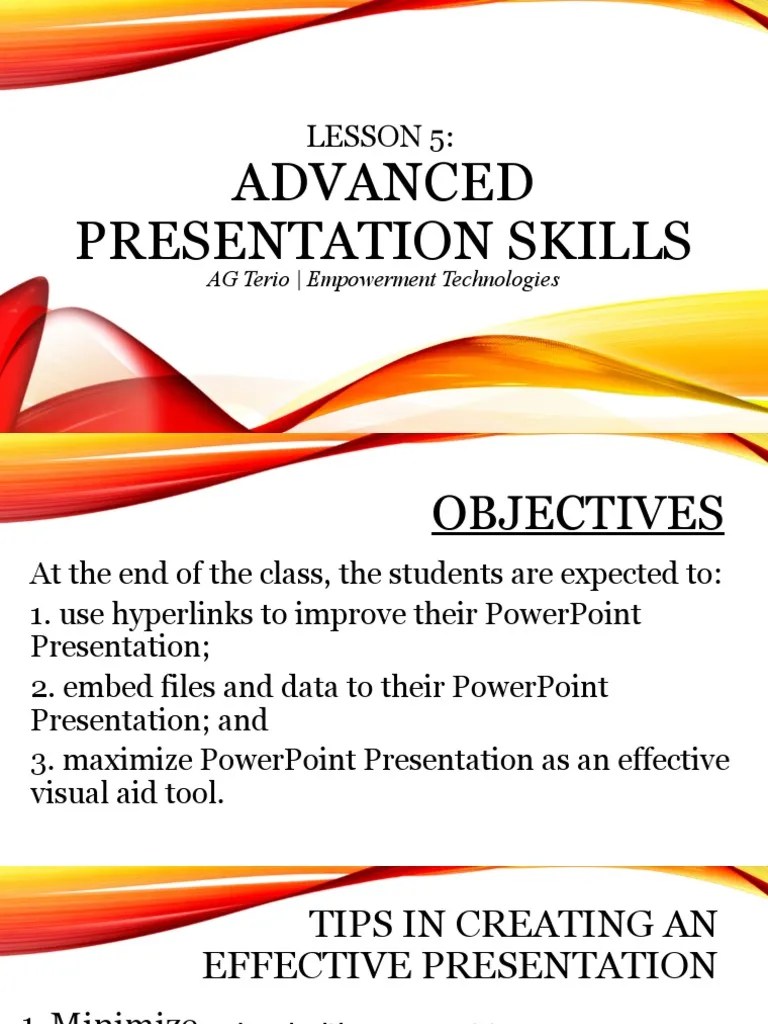 Lesson 5 Advanced Presentation Skills PDF