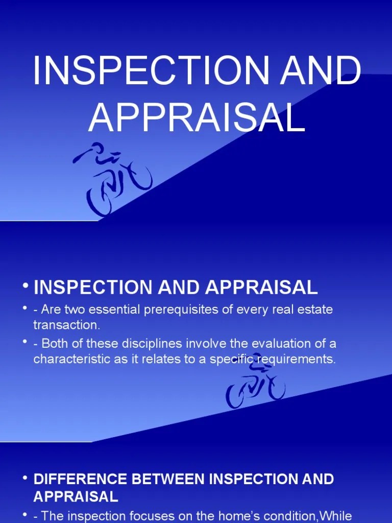 Inspection and Appraisal PDF Real Estate Appraisal Evaluation