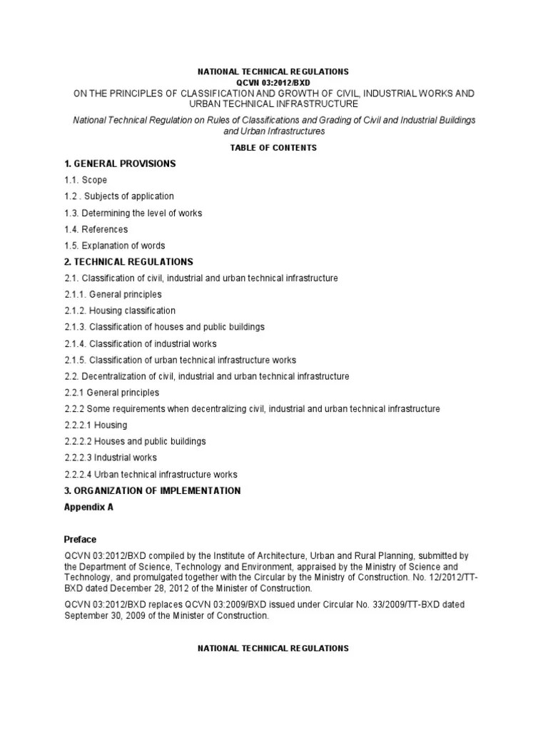 QCVN 032012BXD Vietnam Building Code On Classifications and Grading of