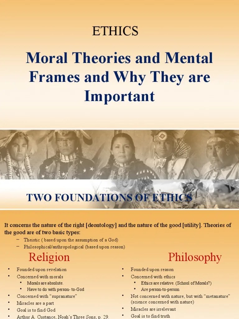 Moral Theories and Mental Frames and Why They PDF