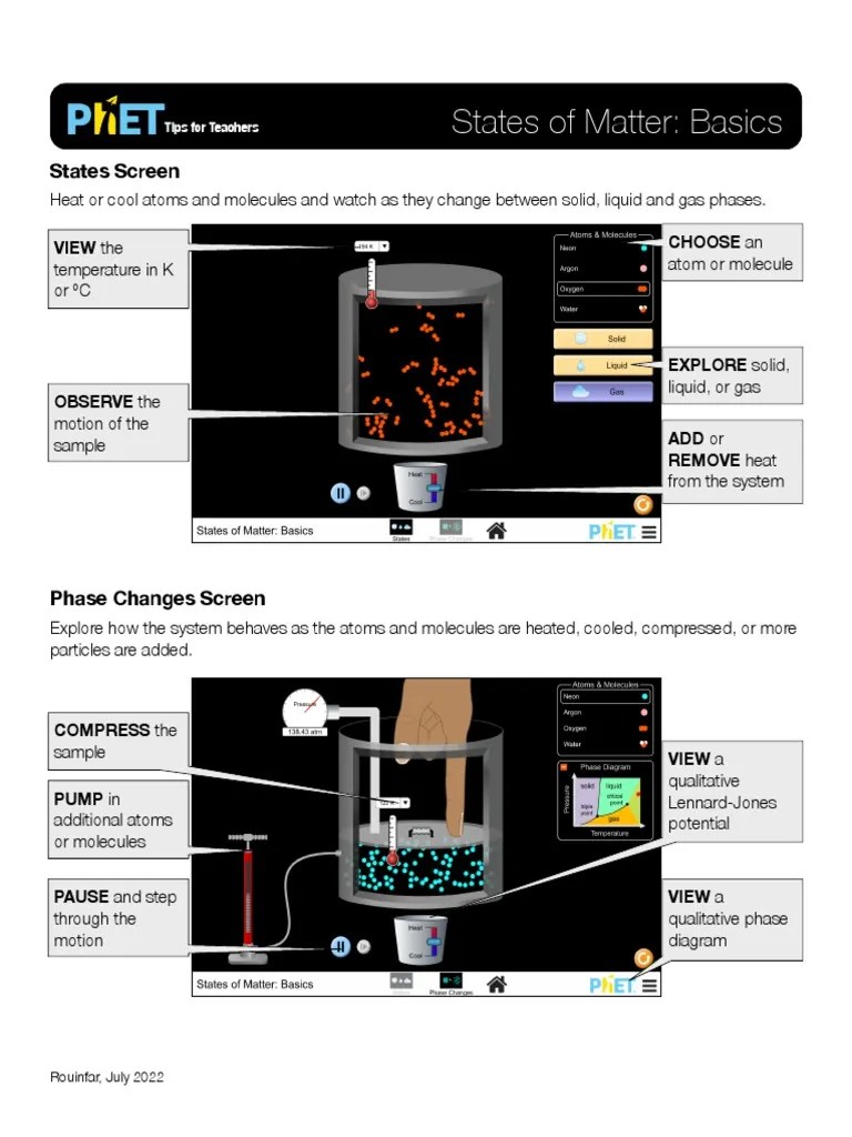 States of Matter Basics HTML Guide en PDF Phase (Matter) Matter