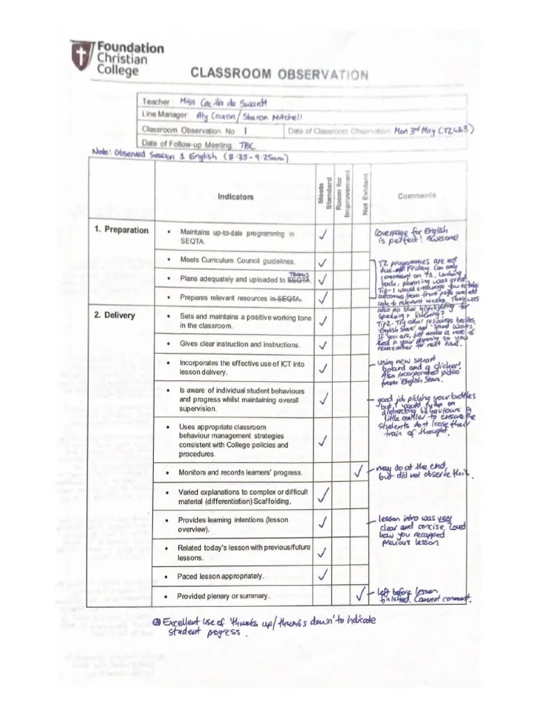 Lesson Observation 2 PDF