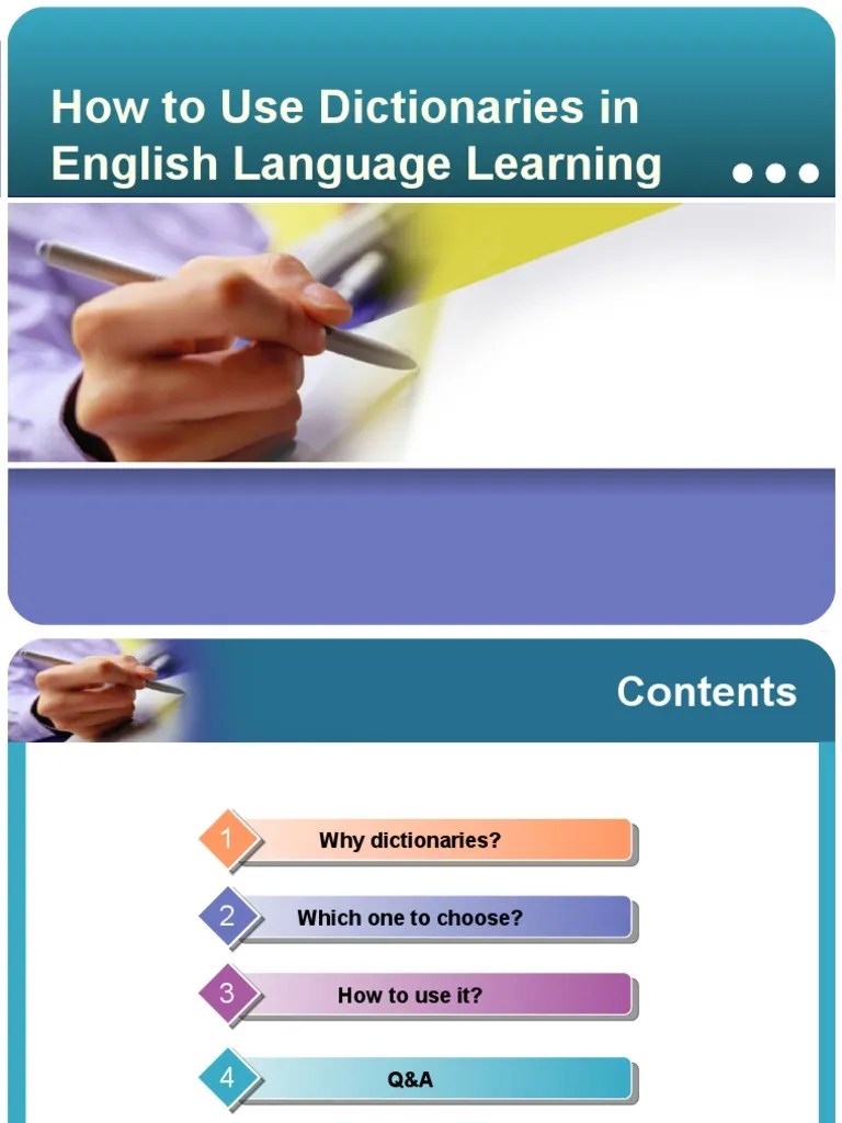 How to Use Dictionary Dictionary English Language
